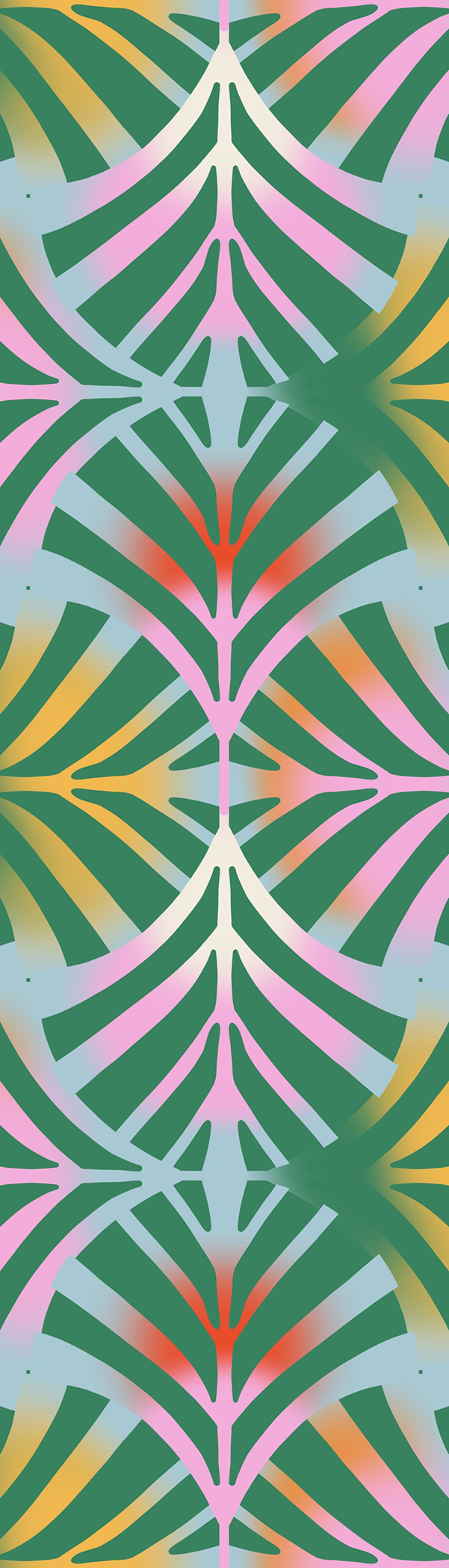 Geometric Pattern Green Pink Bookmark