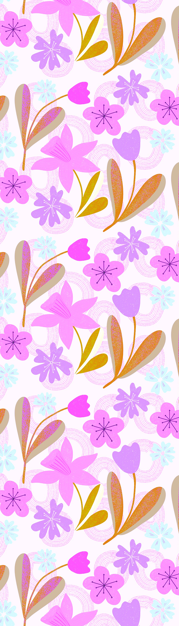 Purple Flower Pattern Bookmark