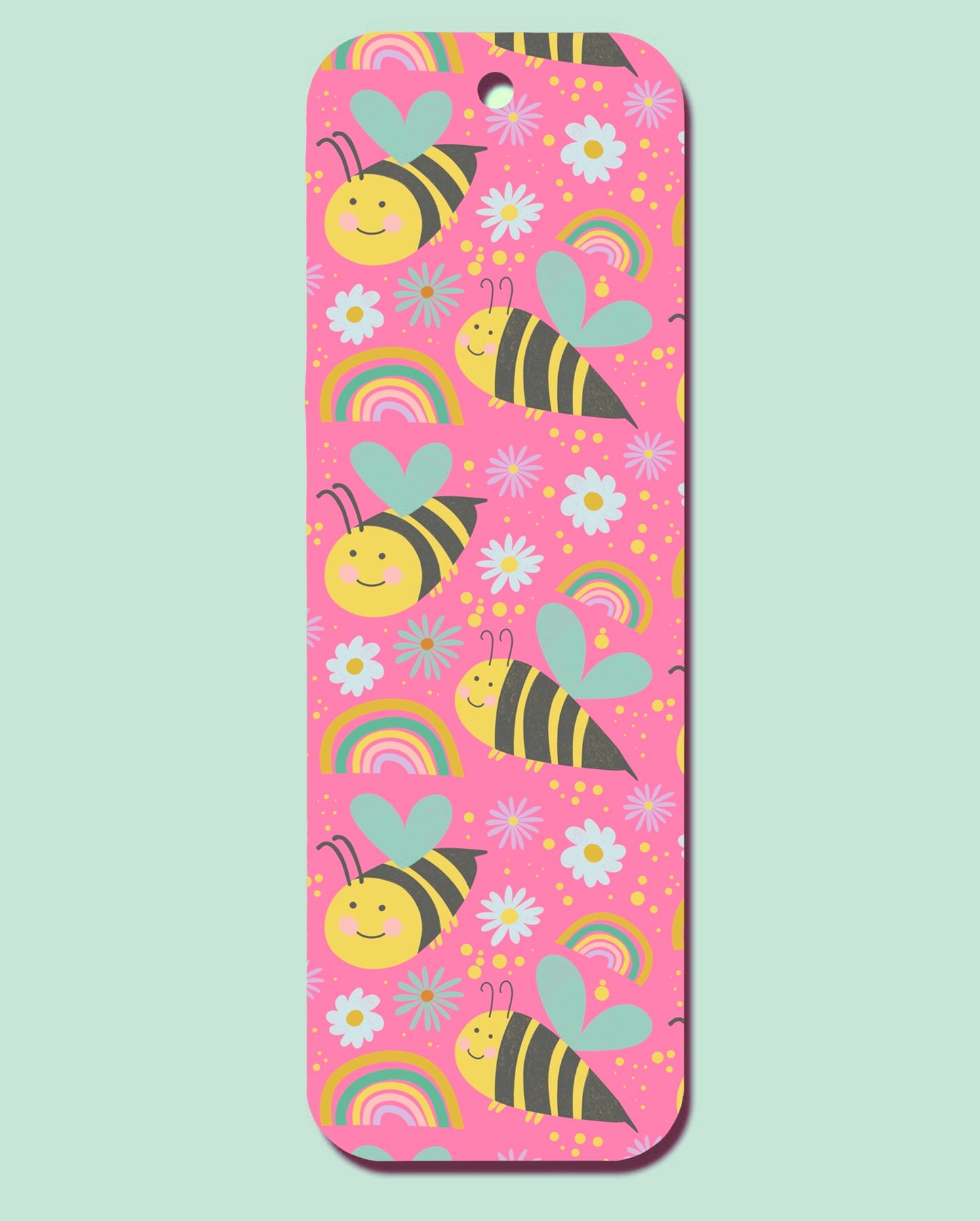 Bee Rainbow Pattern Bookmark