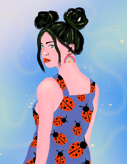 Girl with Space Buns