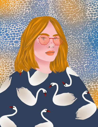 Girl with Swan Jumper