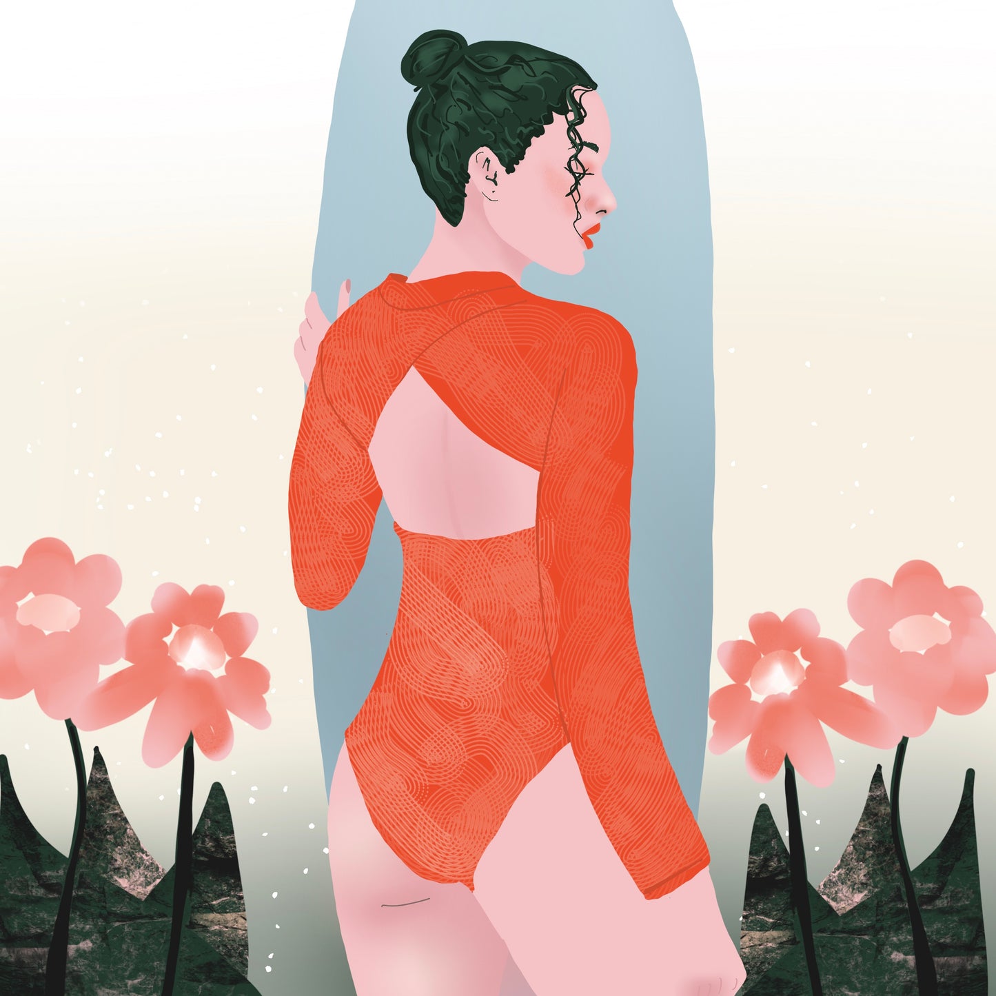 Girl with a Surfboard