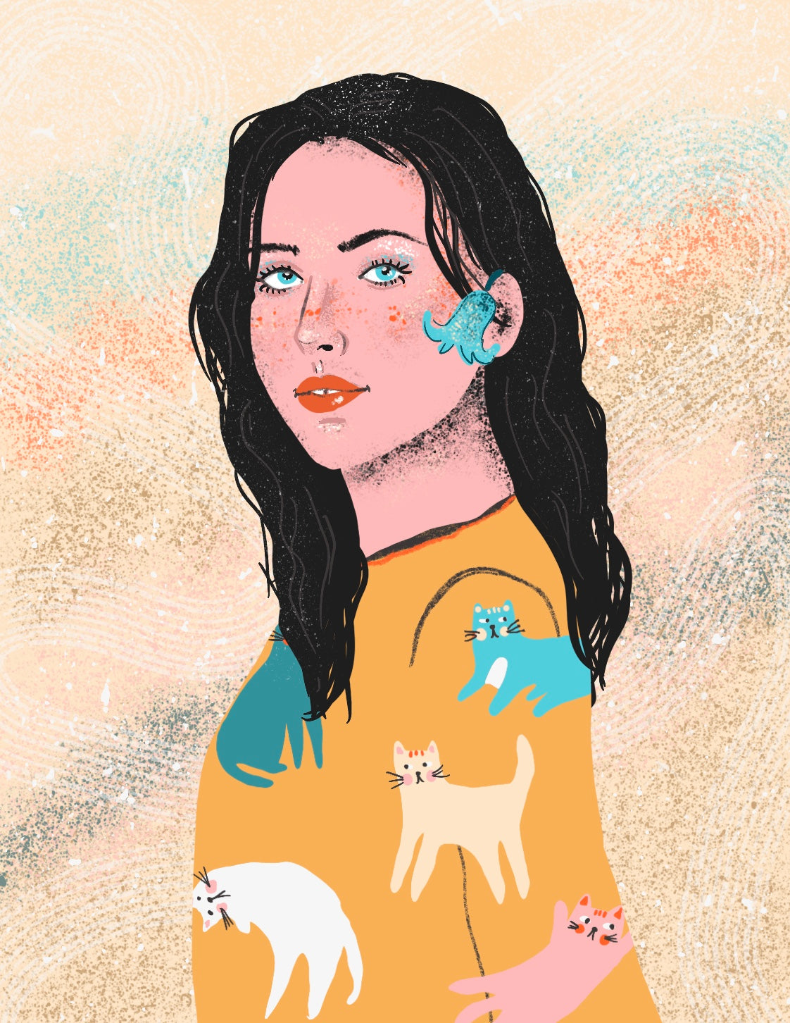 Girl in a Cat Jumper