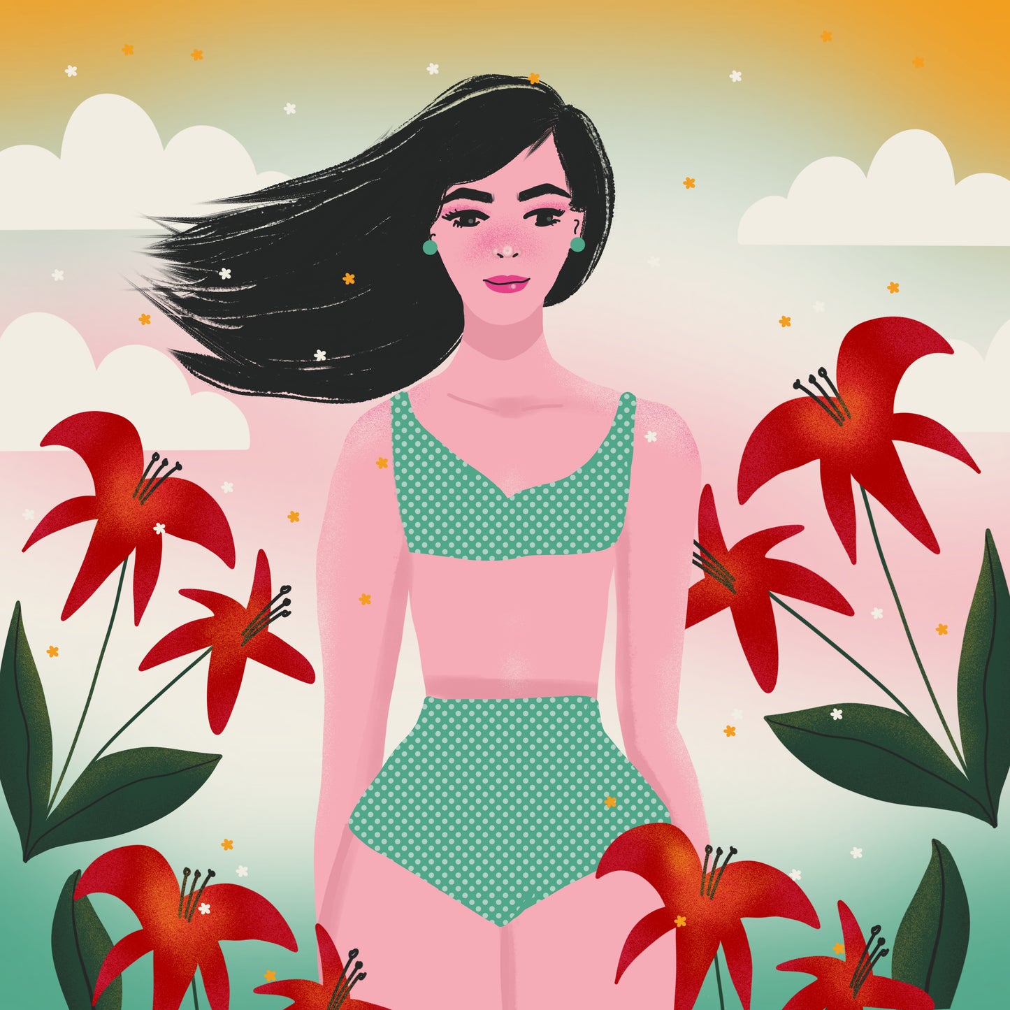 Swimsuit Girl Print