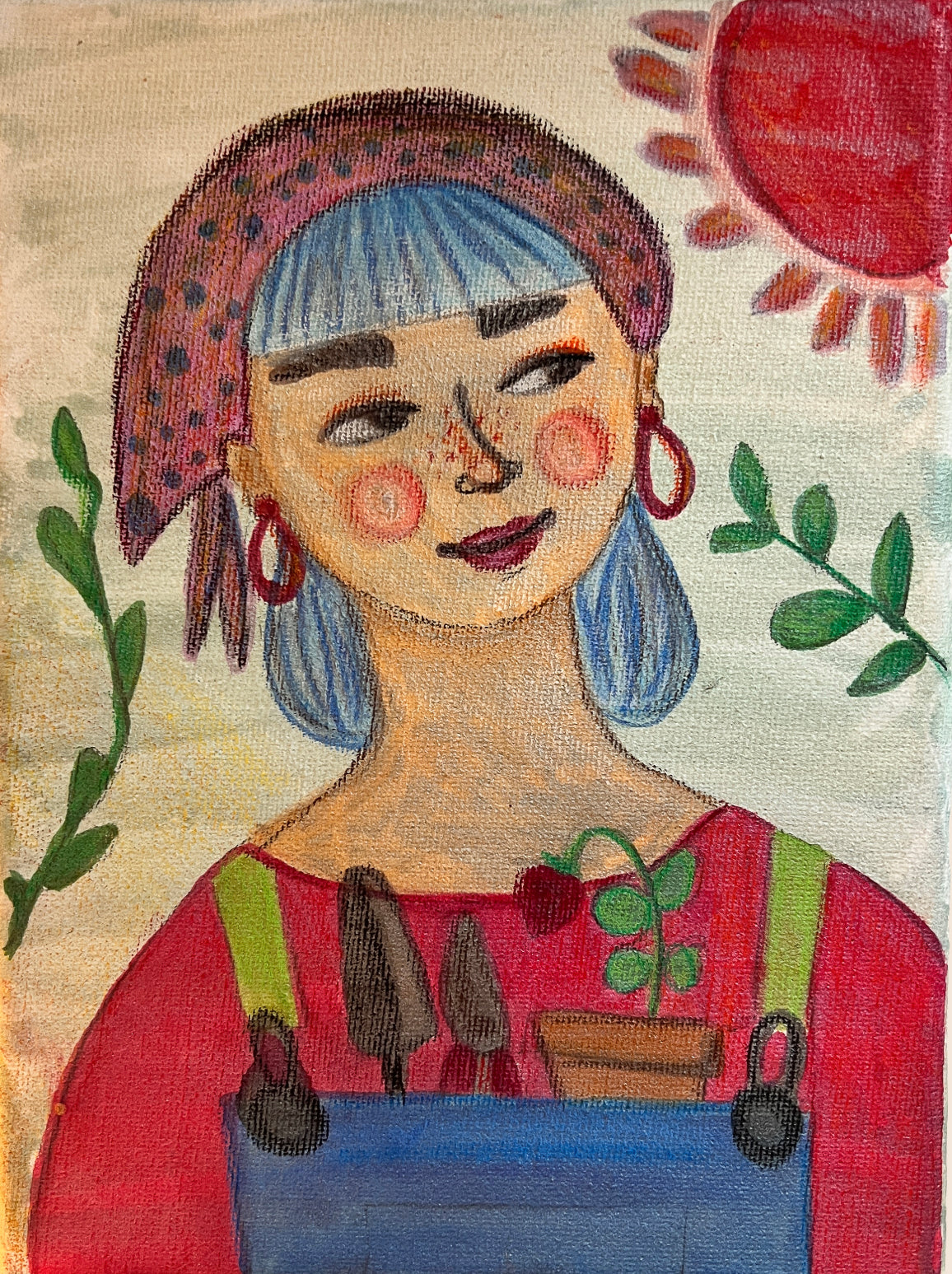 Gardening Lady Painting
