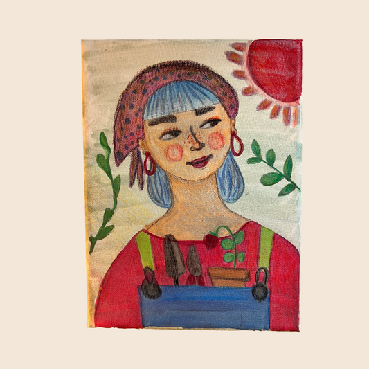 Gardening Lady Painting