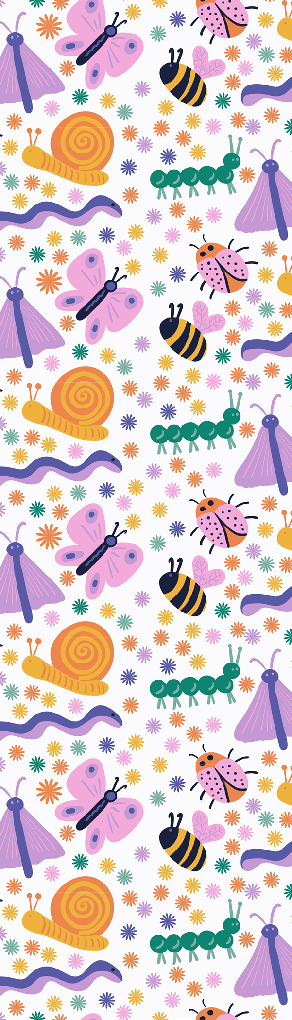 Snail Bee Butterfly Pattern Bookmark