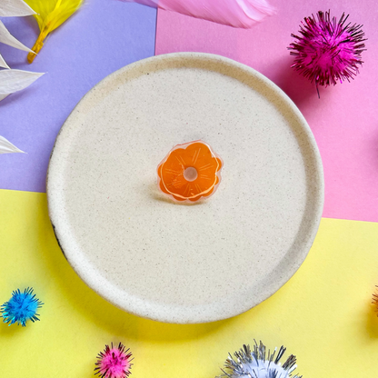 Orange Flower Pin