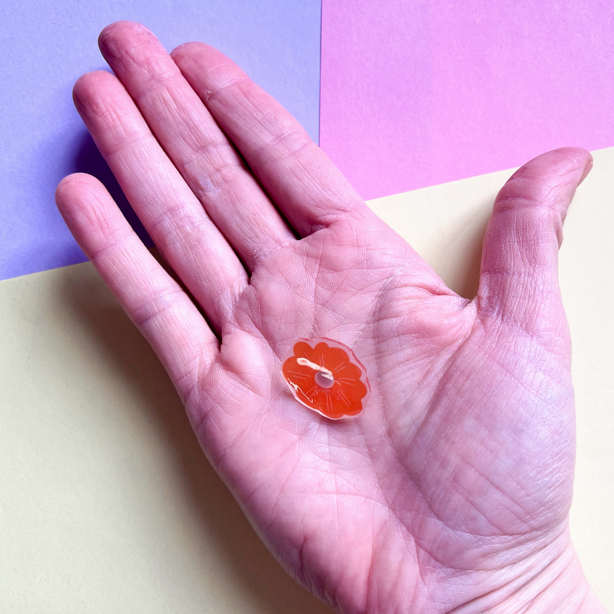 Orange Flower Pin