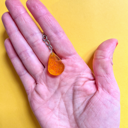 Teardrop Yellow Sparkly Keychain