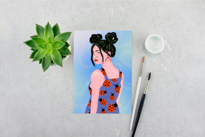 Girl with Space Buns