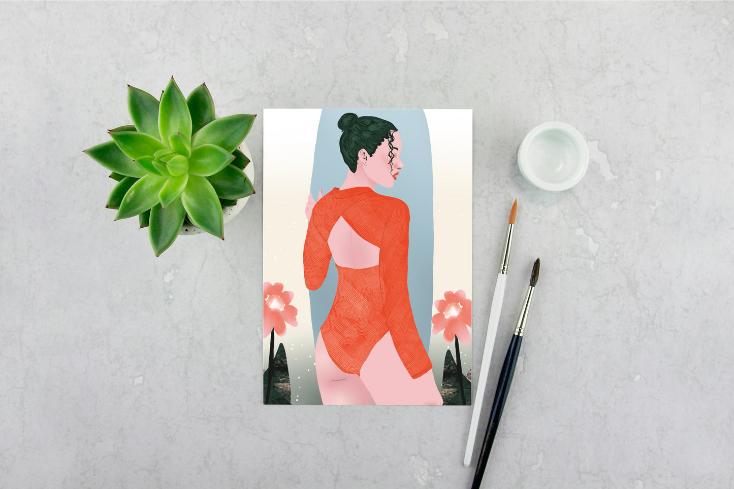 Girl with a Surfboard