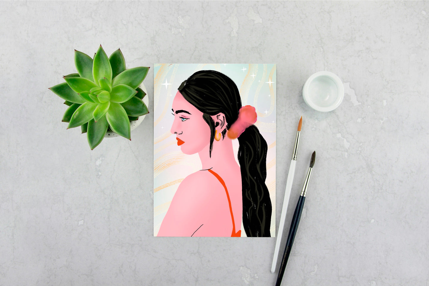 Girl with Long Black Hair