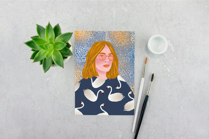 Girl with Swan Jumper