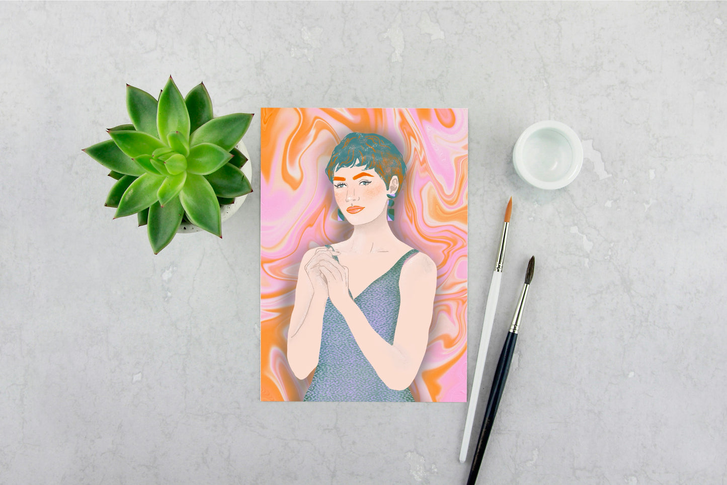 Girl with Turquoise Hair