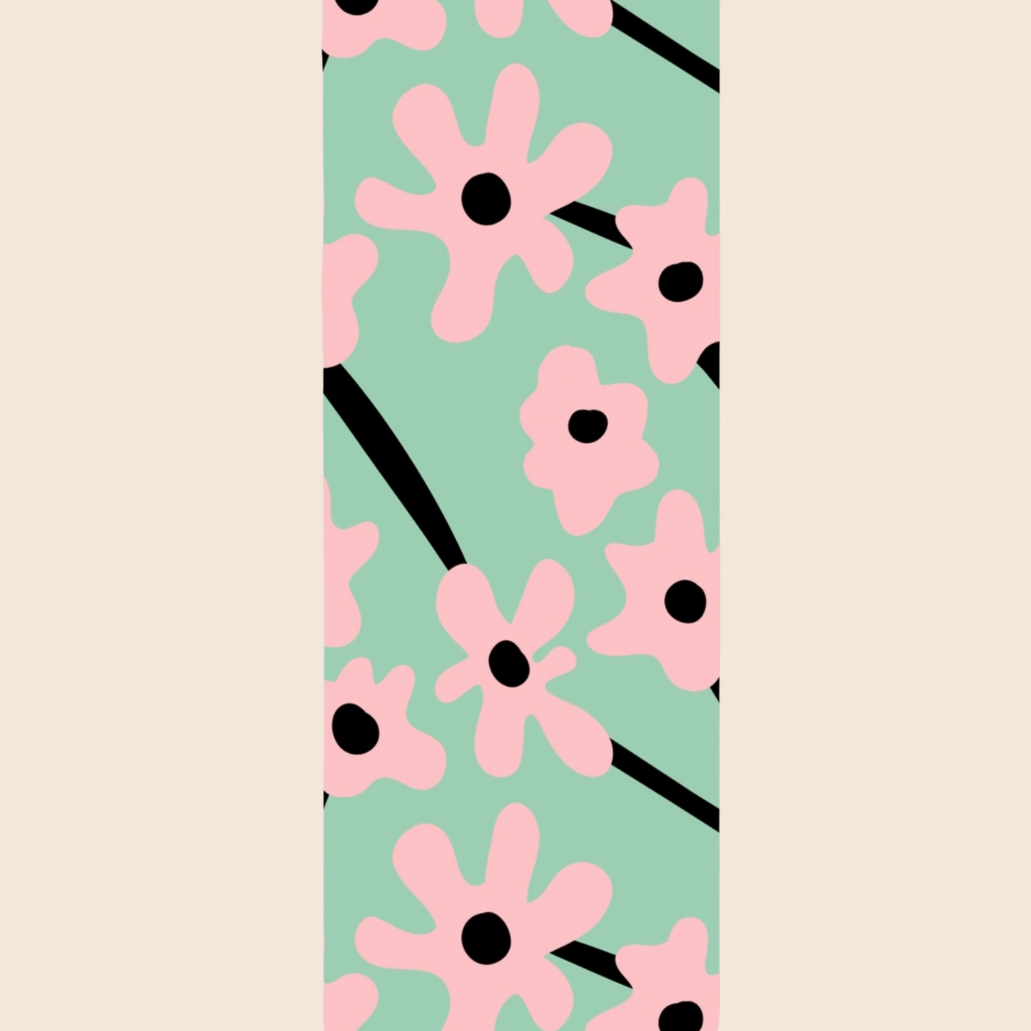 Pink Flower Pattern Bookmark
