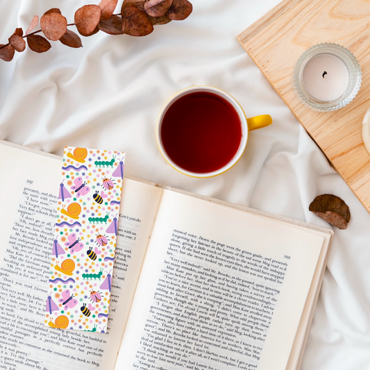 Snail Bee Butterfly Pattern Bookmark
