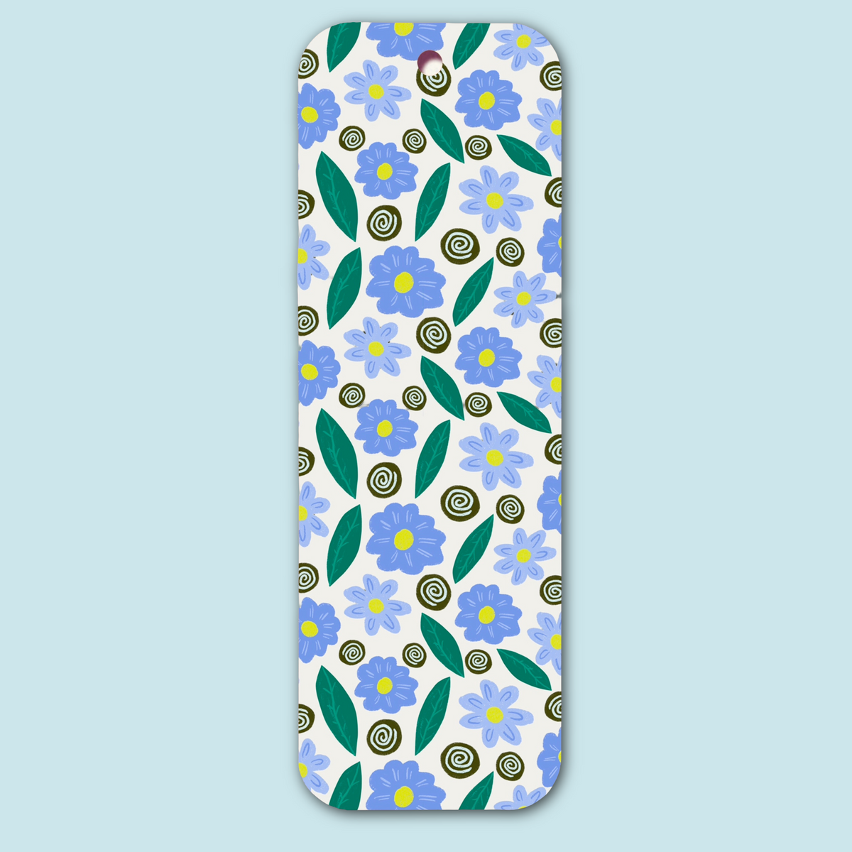 Blue Flower Pattern Bookmark