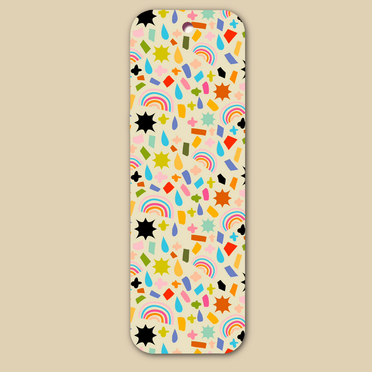 Rainbow Raindrops Pattern Bookmark