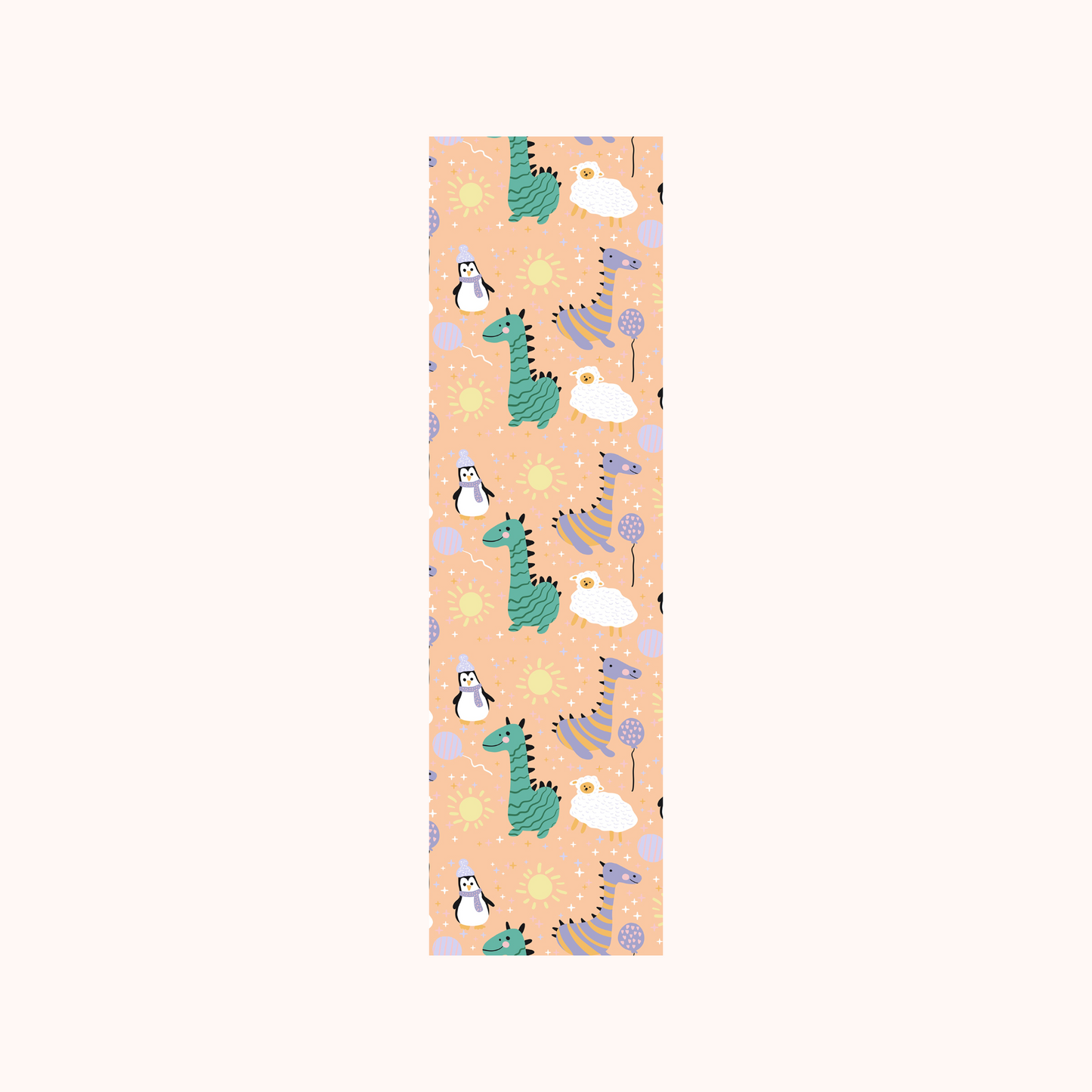 Dino Penguin Pattern Bookmark