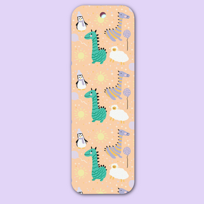 Dino Penguin Pattern Bookmark