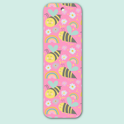 Bee Rainbow Pattern Bookmark