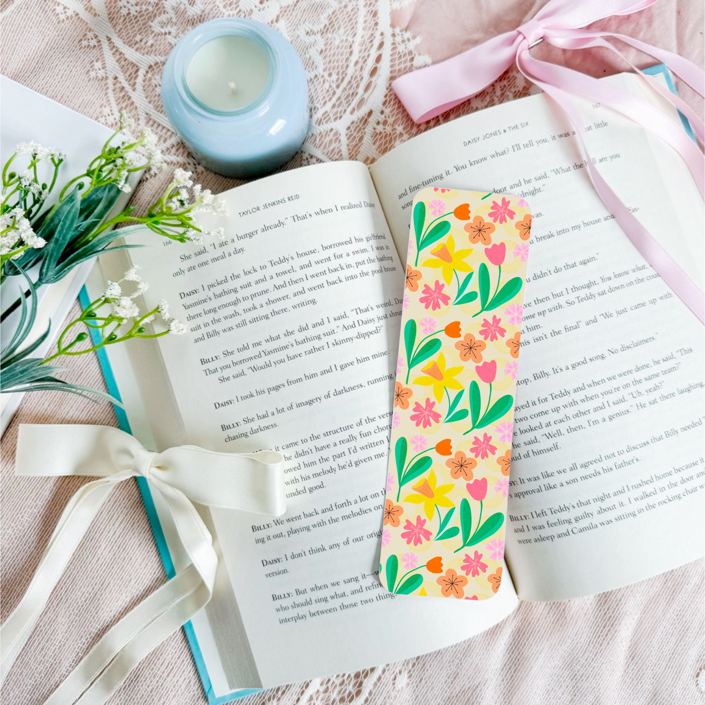 Spring Flower Pattern Bookmark