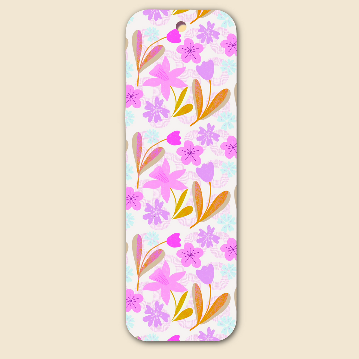 Purple Flower Pattern Bookmark