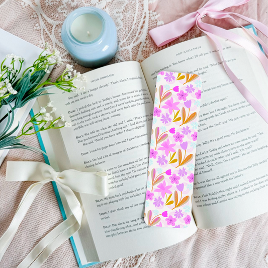 Purple Flower Pattern Bookmark