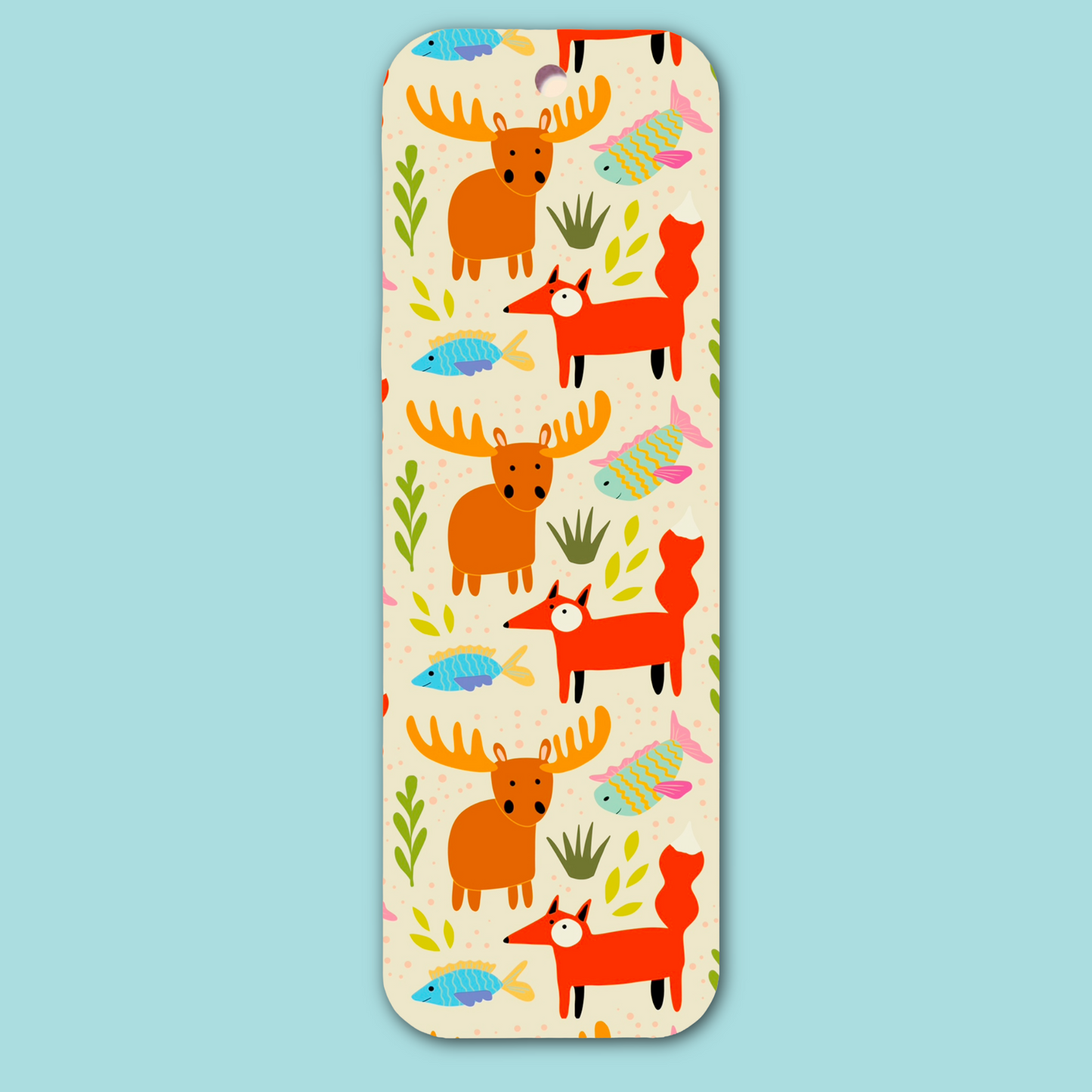 Moose Fox Pattern Bookmark