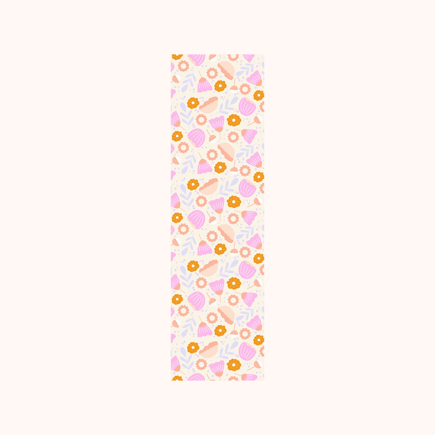 Pink Flower Pattern Bookmark