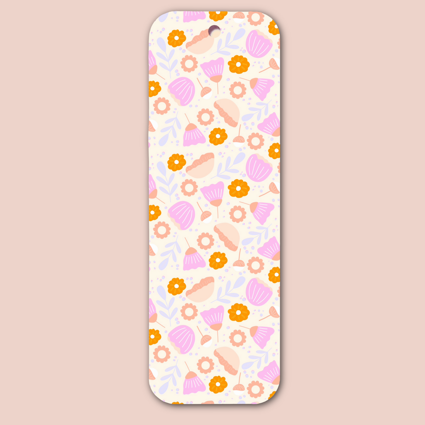 Pink Flower Pattern Bookmark