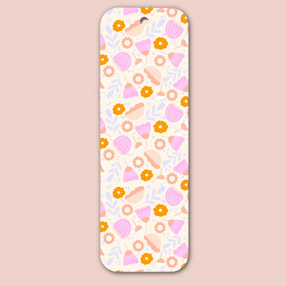 Pink Flower Pattern Bookmark