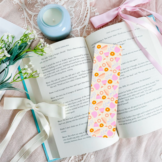 Pink Flower Pattern Bookmark