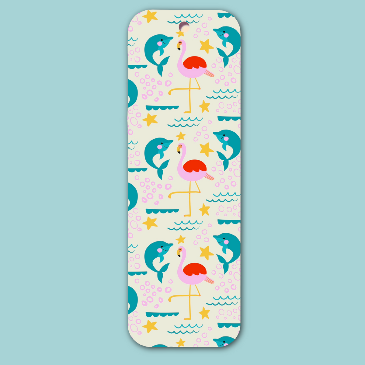 Flamingo  Dolphin Pattern Bookmark