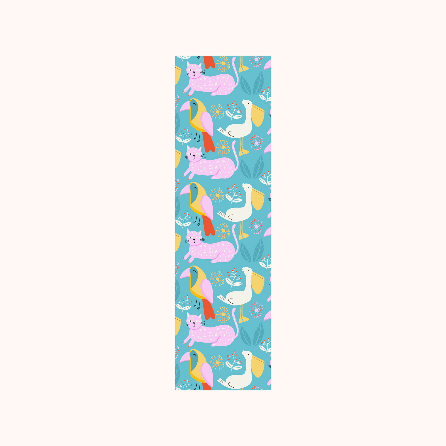 Cat Pelican Pattern Bookmark