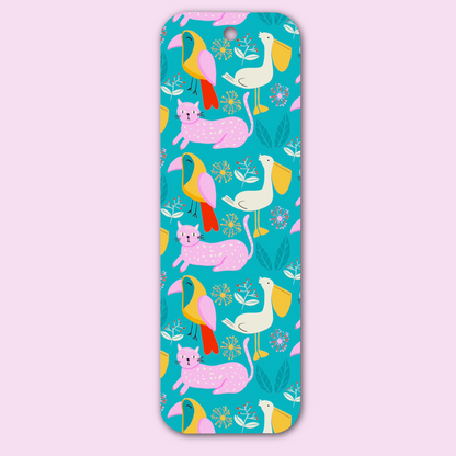 Cat Pelican Pattern Bookmark