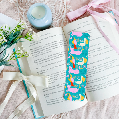Cat Pelican Pattern Bookmark