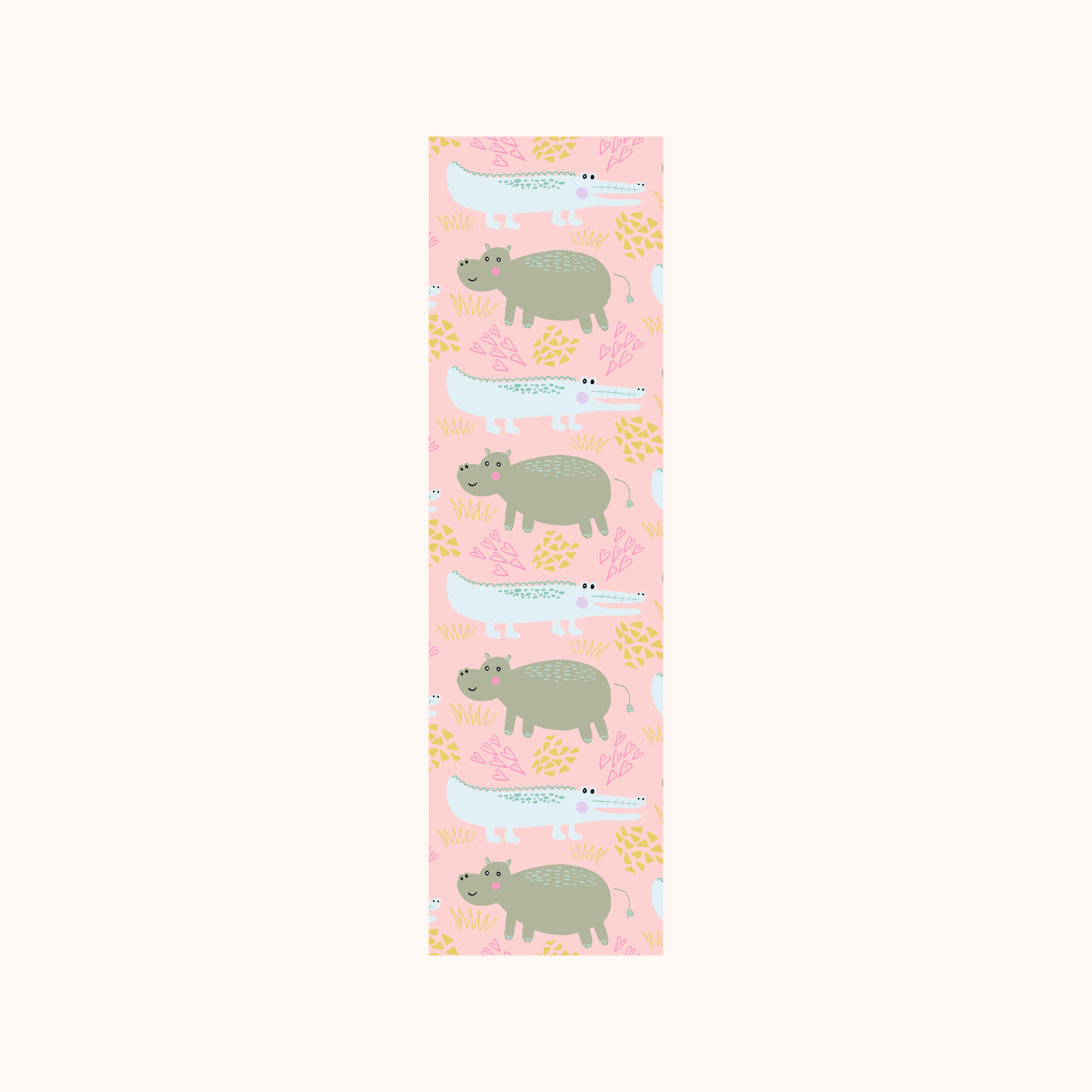 Hippo Crocodile Pattern Bookmark
