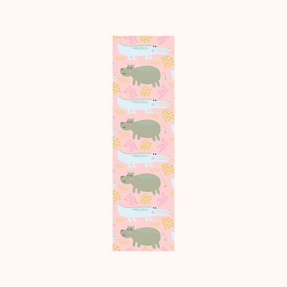 Hippo Crocodile Pattern Bookmark