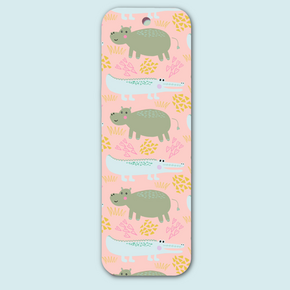 Hippo Crocodile Pattern Bookmark