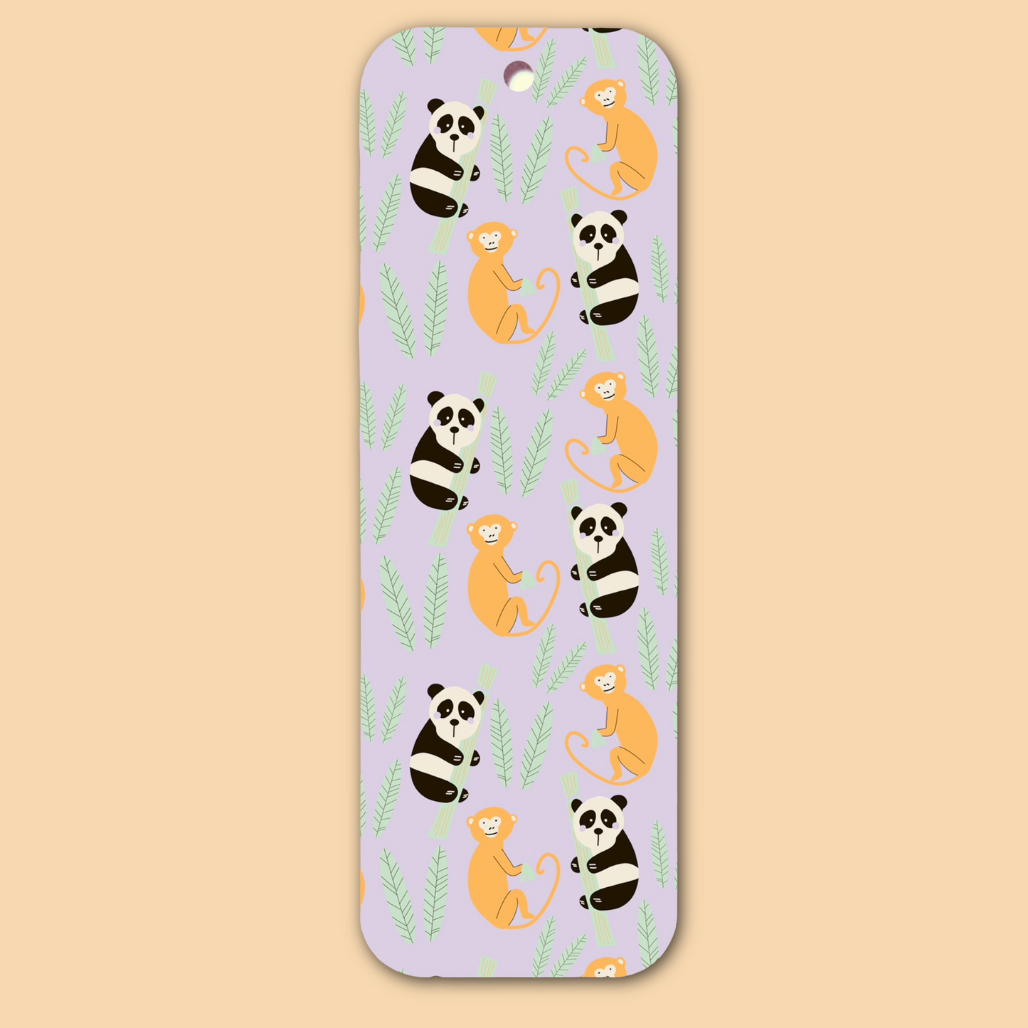 Panda Monkey Pattern Bookmark