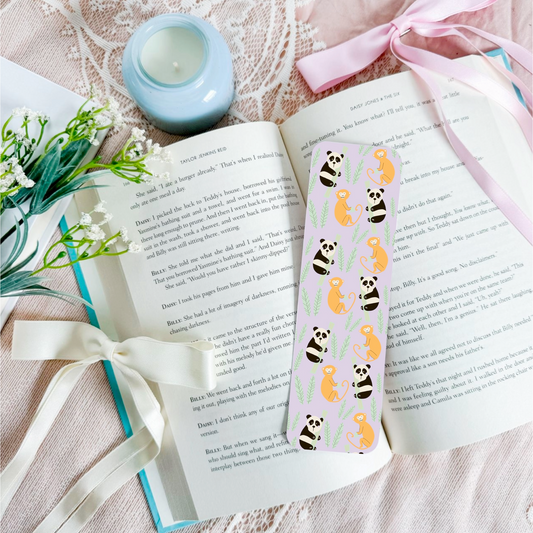 Panda Monkey Pattern Bookmark