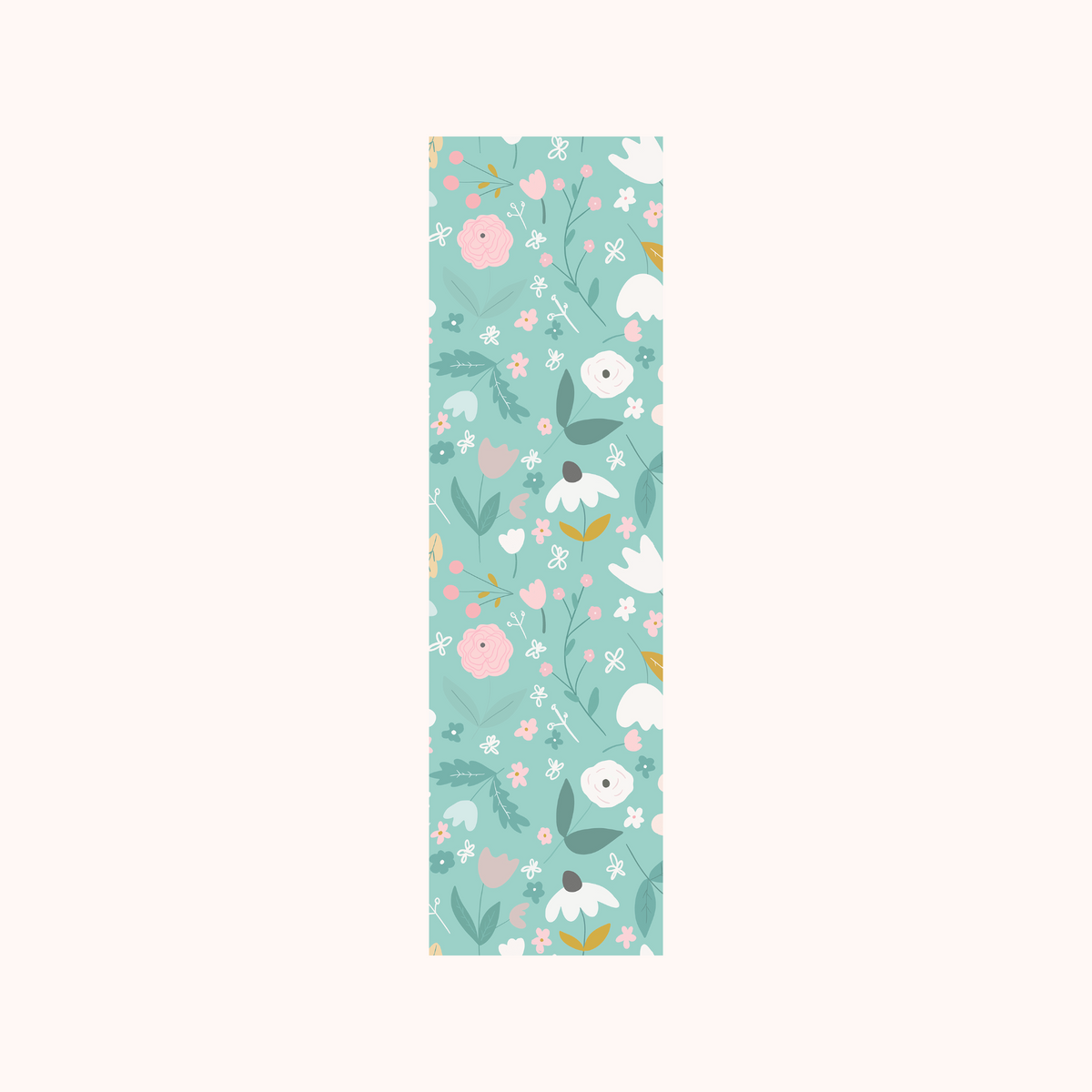 Flower Pattern Green Pink White Bookmark