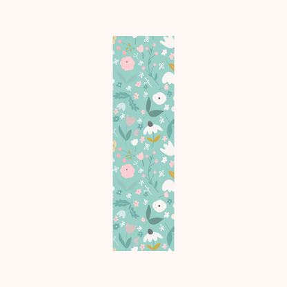 Flower Pattern Green Pink White Bookmark