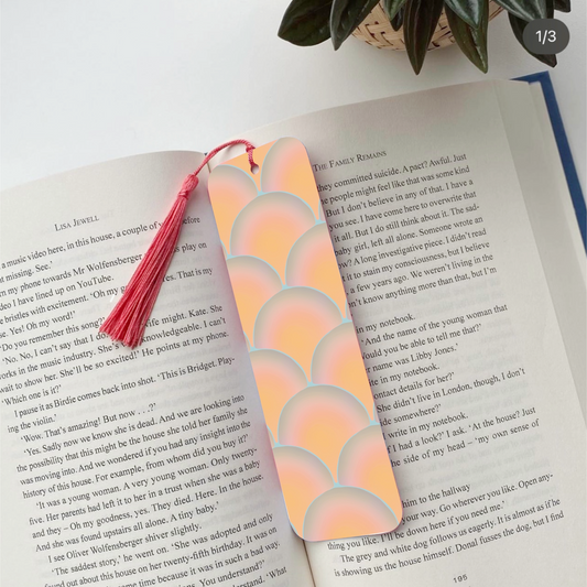Geometric Pattern Blue Orange Bookmark