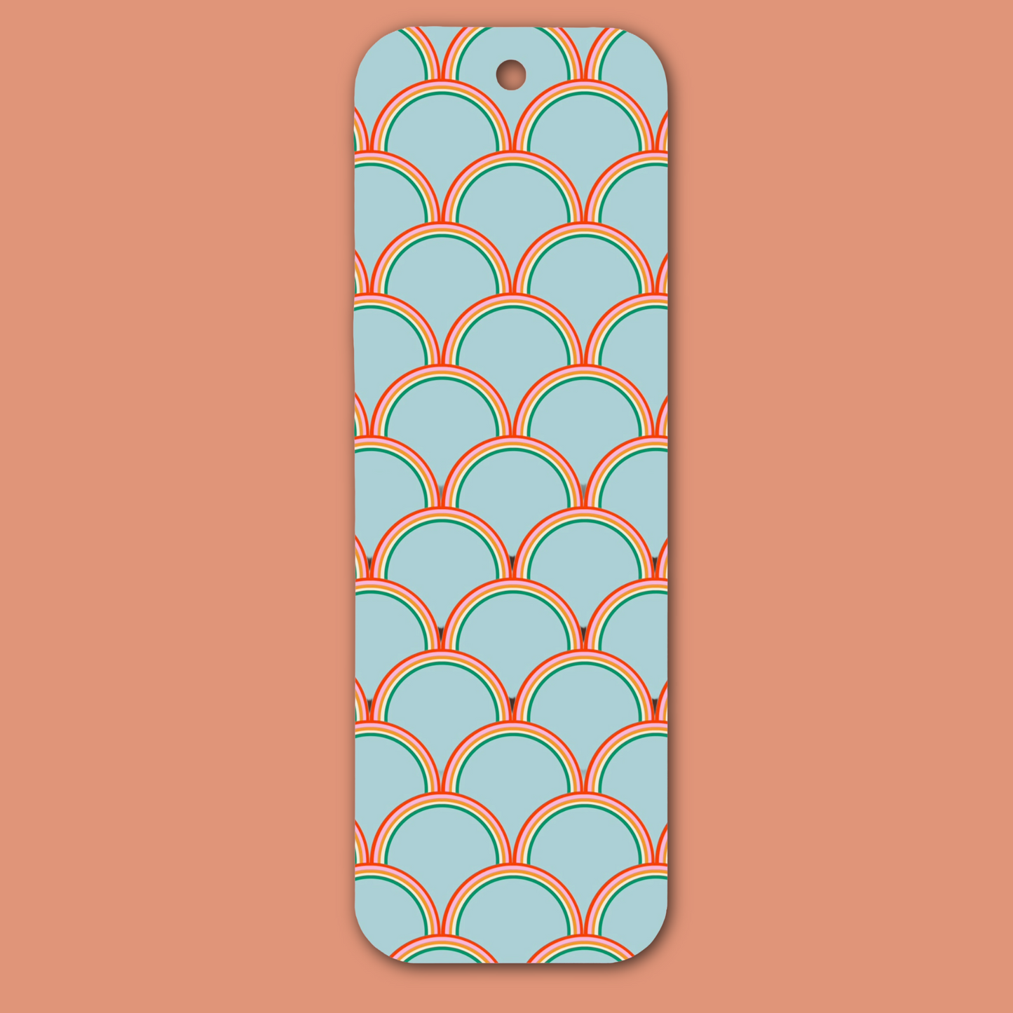 Geometric Pattern Blue Pink Bookmark