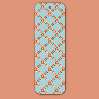 Geometric Pattern Blue Pink Bookmark