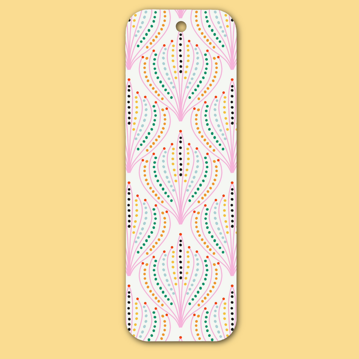 Geometric Pattern Pink Yellow Bookmark