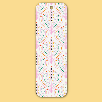 Geometric Pattern Pink Yellow Bookmark
